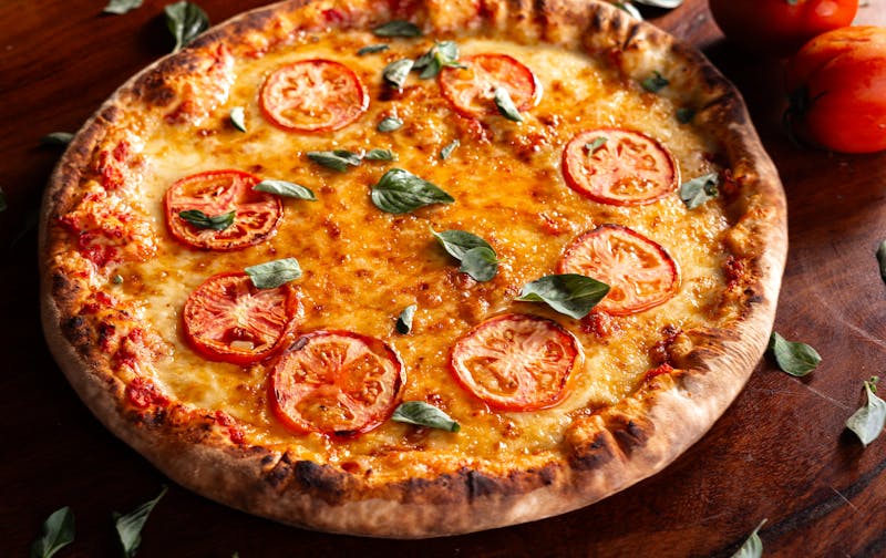 Classic Margherita pizza with fresh mozzarella and basil