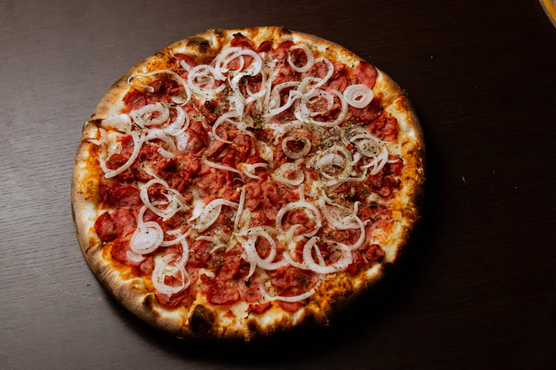 Dewey's signature pizza with premium toppings